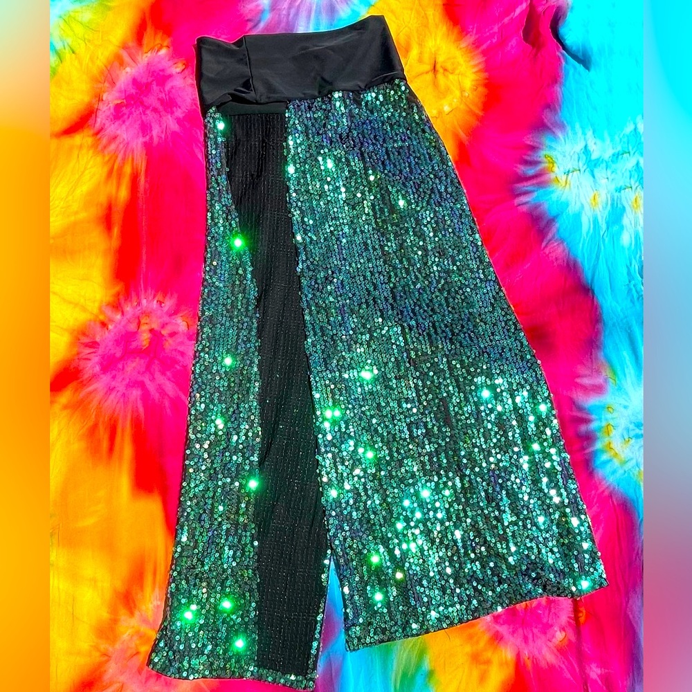 Little Black Diamond Sequin Mermaid Slit Skirt